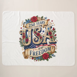 Cobertor Sherpa eua 250 anos de liberdade floral americana