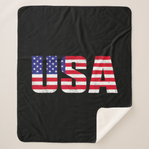 Cobertor Sherpa EUA Bandeira Patriótica Americana Para Homens Meni