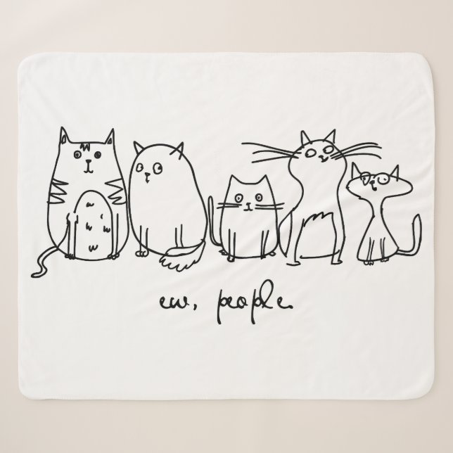 Cobertor Sherpa Ew, Pessoas Engraçadas, Amantes De Gato (Frente (Horizontal))