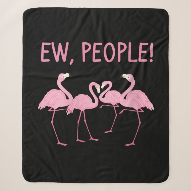 Cobertor Sherpa Ew Pessoas Flamingo Social Distanciando Tropical (Frente)