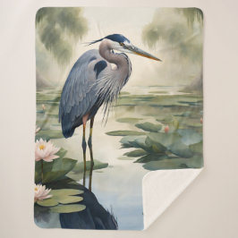 Cobertor Sherpa Excelente Blue Heron