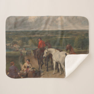 Cobertor Sherpa Exercício dos Cavalos Reais (Arte Equina)