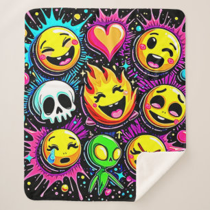 Cobertor Sherpa Explosão Emoji Jogada