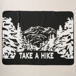 Cobertor Sherpa Faça uma citação de Hike, paisagem monocromática d