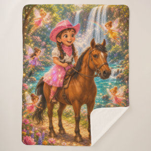 Cobertor Sherpa Fadas Vaqueiras Mágicas Fantasia da Cachoeira