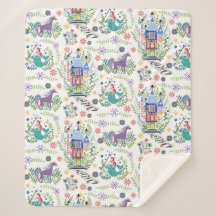 Fairytale Folk Art Throw Sherpa Blanket