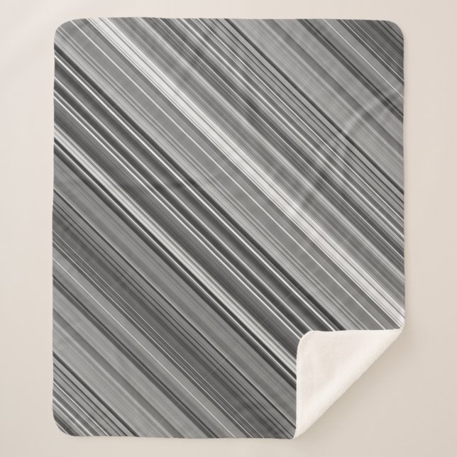 Cobertor Sherpa Faixa de Cinzas em tons de cinza (Frente)