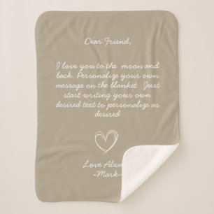 Cobertor Sherpa Família de Amigos de Mensagens Personalizadas Manu