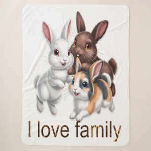 Cobertor Sherpa Família de coelhos
