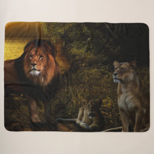 COBERTOR SHERPA FAMÍLIA LION