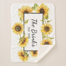 Família Sunflower Sherpa Blanket Personalizável