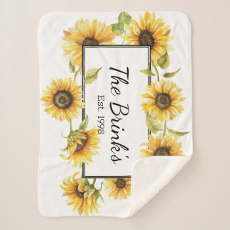 Cobertor Sherpa Família Sunflower Sherpa Blanket Personalizável