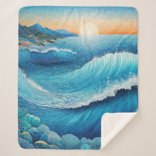 Cobertor Sherpa Fantasia Waters Seascape