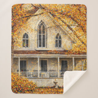 Cobertor Sherpa Fantasy Gothic-Revival Carpenter House 