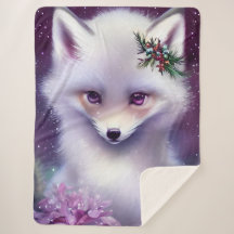 Fantasy White Baby Fox com Olhos Lavandas