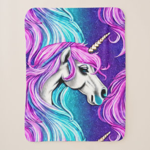 Cobertor Sherpa Fantasy White Unicorn - Padrão Invisível