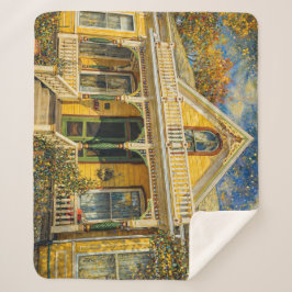 Cobertor Sherpa Fantasy Yellow Victorian House