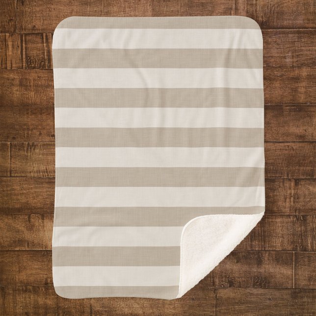 Cobertor Sherpa Farmhouse Beige Stripes Sherpa Blanket (Criador carregado)