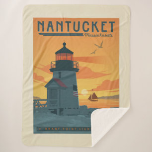 Cobertor Sherpa Farol Brant Point   Mães Nantucket