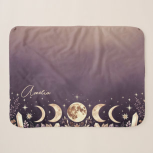 Cobertor Sherpa Fases da Lua Celestiais Personalizadas