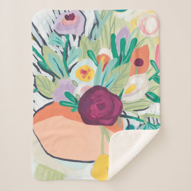 Cobertor Sherpa Fauvist Floral II (Frente)