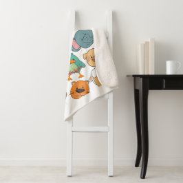 Cobertor Sherpa Fazenda animal, elefante, coelhos