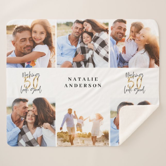 Cobertor Sherpa Fazer 50 parece um bom aniversário de fotos preto  (Frente (Horizontal))