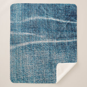 Cobertor Sherpa fecho do tecido denim