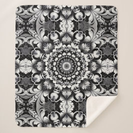 Cobertor Sherpa Felicidade Preto e Branco