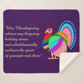 Cobertor Sherpa Feliz Ação de Graças. Flores design poloneses.