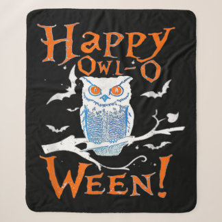Cobertor Sherpa Feliz Coruja Engraçado Coruja Halloween Presente
