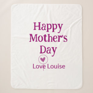 Cobertor Sherpa Feliz dia das mães nome feminino amor mauve sinal