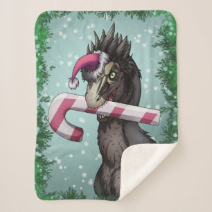 Cobertor Sherpa Feliz Dinossauro de Natal