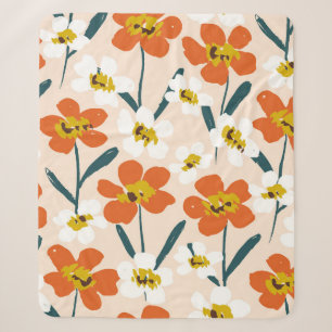 Cobertor Sherpa Feliz e seco, pintado, floresce sem descontinuidad