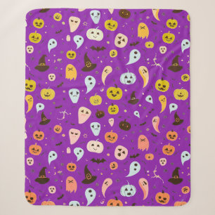 Cobertor Sherpa Feliz Halloween - Fantasmas bonitos