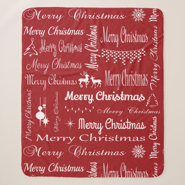 Cobertor Sherpa Feliz Natal (Frente)
