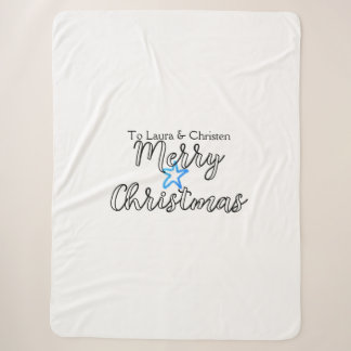 Cobertor Sherpa Feliz Natal adicionar nome texto presente personal