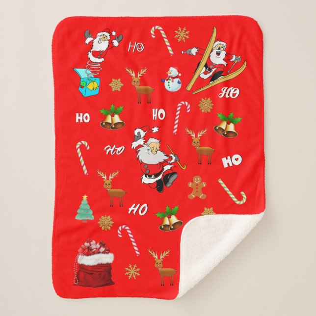 Cobertor Sherpa Feliz Natal Belo Velho Natal 25 de dezembro Natal (Frente)