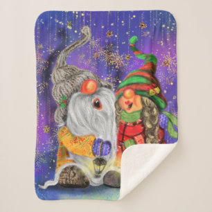Cobertor Sherpa Feliz Natal Gnome Baby Sherpa Blanket