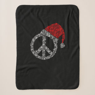 Cobertor Sherpa Feliz Natal Hippies Símbolo Santa Claus Hat