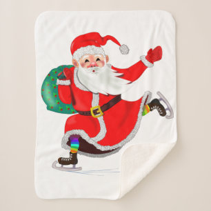 Cobertor Sherpa Feliz Natal - Pai Natal - Seja Feliz