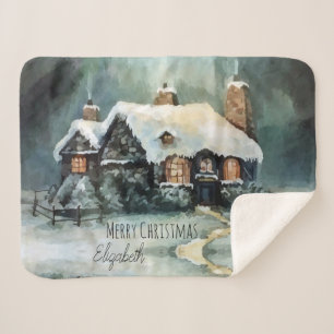 Cobertor Sherpa Feliz Natal Y Todos Maravilhosos Noite de Inverno