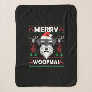 Cobertor Sherpa Feliz Woofmas Schnauzer Cachorro de Natal Lover Pa