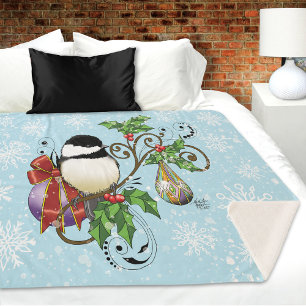 Cobertor Sherpa Feriado Chickadee