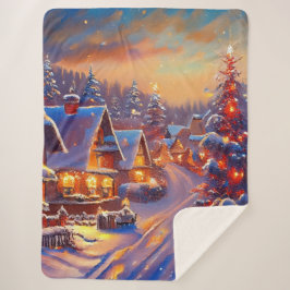 Cobertor Sherpa Feriado da vila de inverno