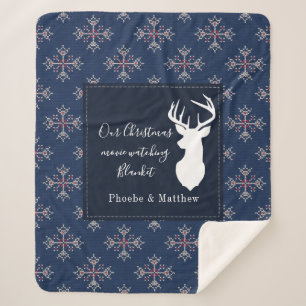 Cobertor Sherpa Feriado de Natal de Padrão de Knitting Personaliza