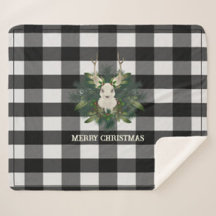 Cobertor Sherpa Feriado de Natal para a Xadrez Festiva de Buffalo