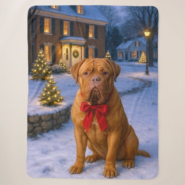 Cobertor Sherpa Férias do Dogue de Bordeaux  (Frente)