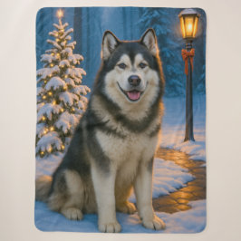 Cobertor Sherpa Férias do Malamute do Alasca