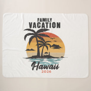 Cobertor Sherpa Férias em Família no Havaí 2026 Tropical